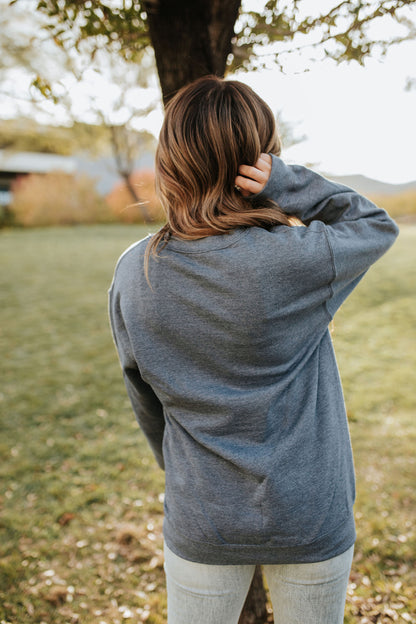 THE BE KIND ALWAYS PULLOVER IN HEATHERED NAVY