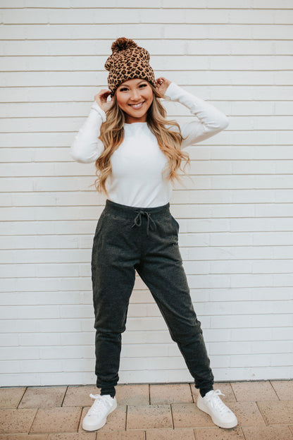 THE CALISTA JOGGER PANTS IN CHARCOAL