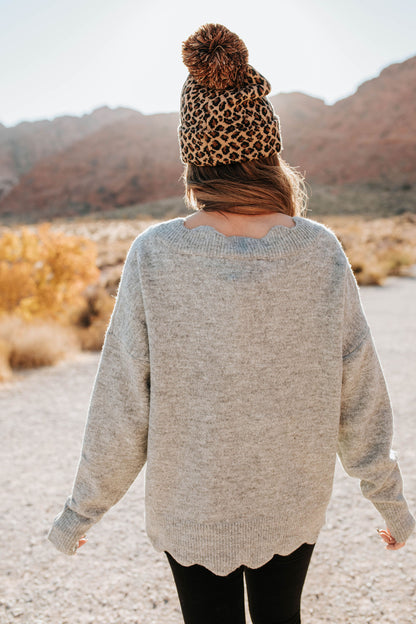 THE LEOPARD POM BEANIE IN BROWN