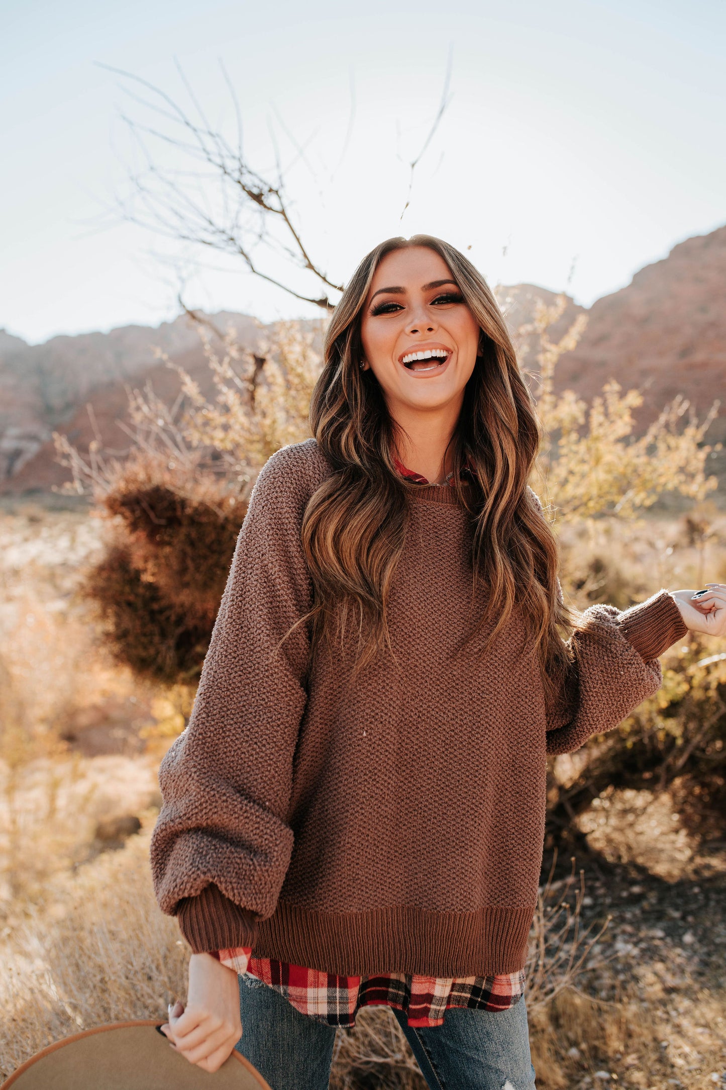 THE CHESNEY KNITTED PULLOVER IN CHOCOLATE