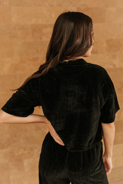 THE CHASING THE MOON CORDUROY SET IN BLACK