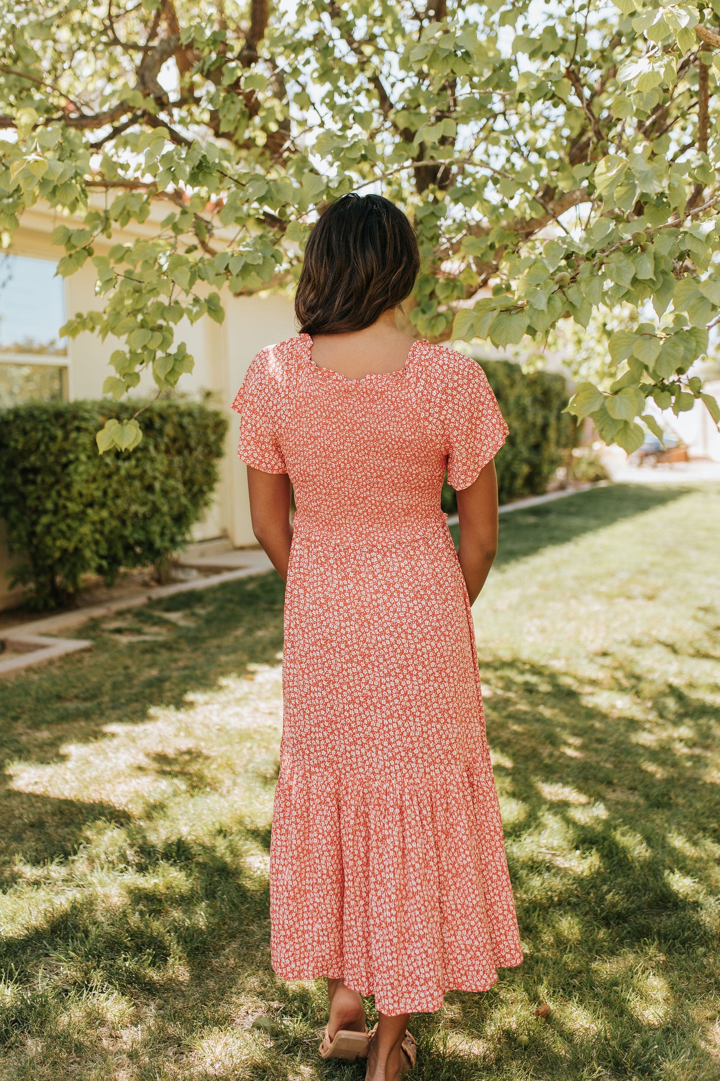 THE TIME FOR SUMMER MIDI DRESS IN TOMATO