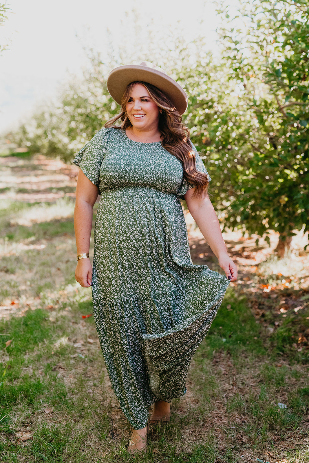 Plus size online smocked maxi dress