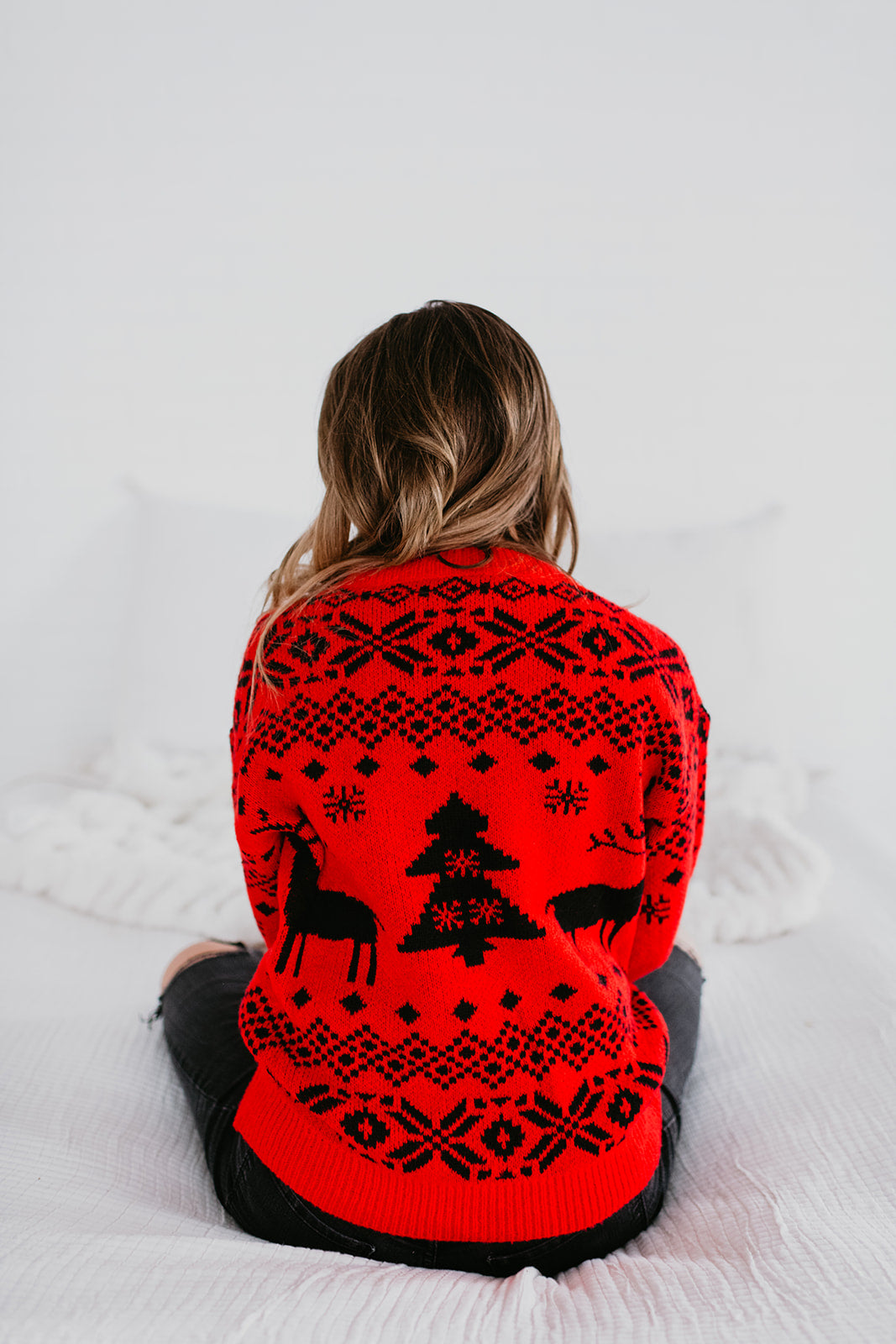 THE RUDOLPH HOLIDAY SWEATER IN RUBY RED