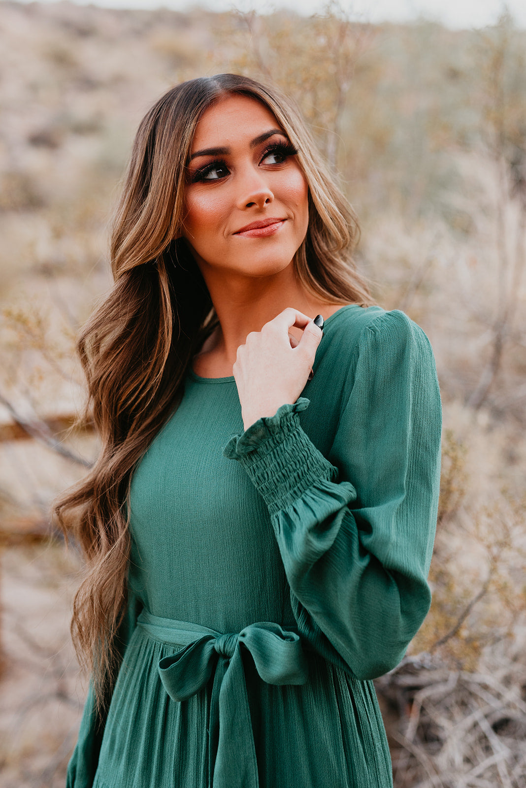 Air of romance discount forest green maxi dress