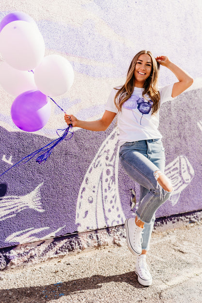 THE 100 YEARS OF HAPPY TEE BY HAPPY THREADS X PINK DESERT IN WHITE