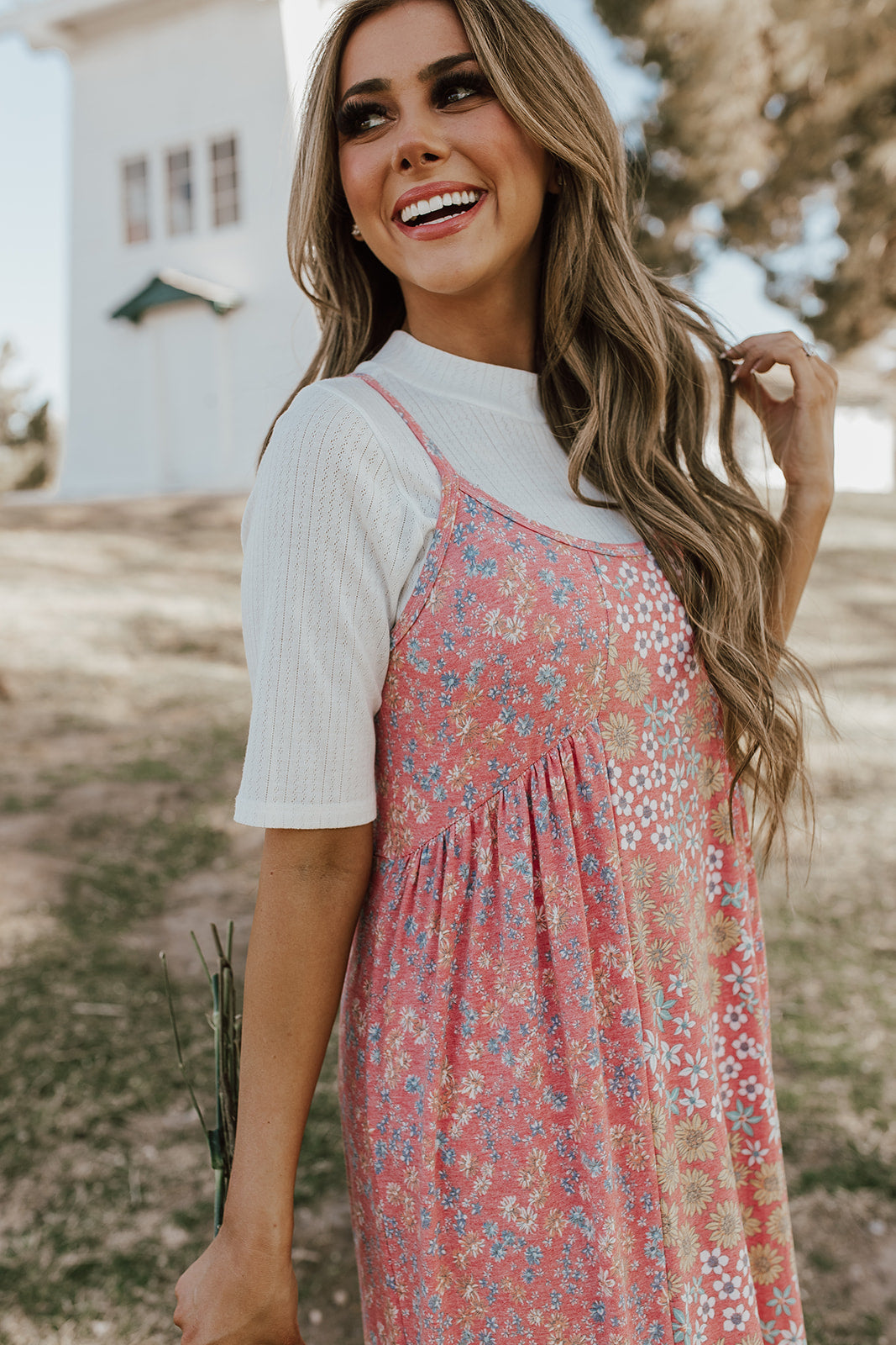 THE MARKET FRESH FLORAL MAXI DRESS IN CORAL
