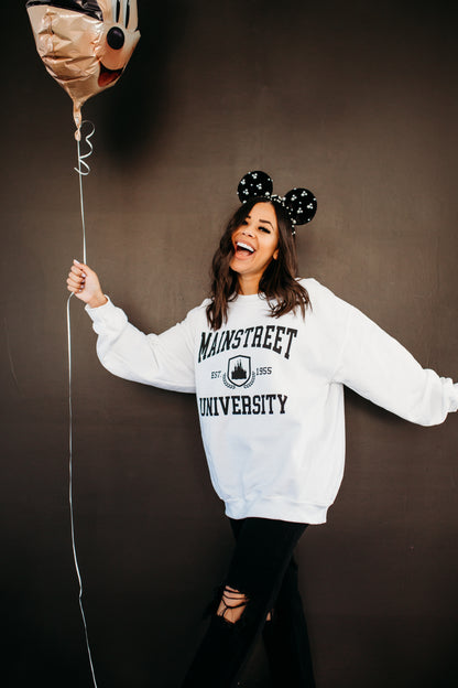THE UNIVERSITY PULLOVER BY HAPPY THREADS X PINK DESERT IN WHITE AND BLACK