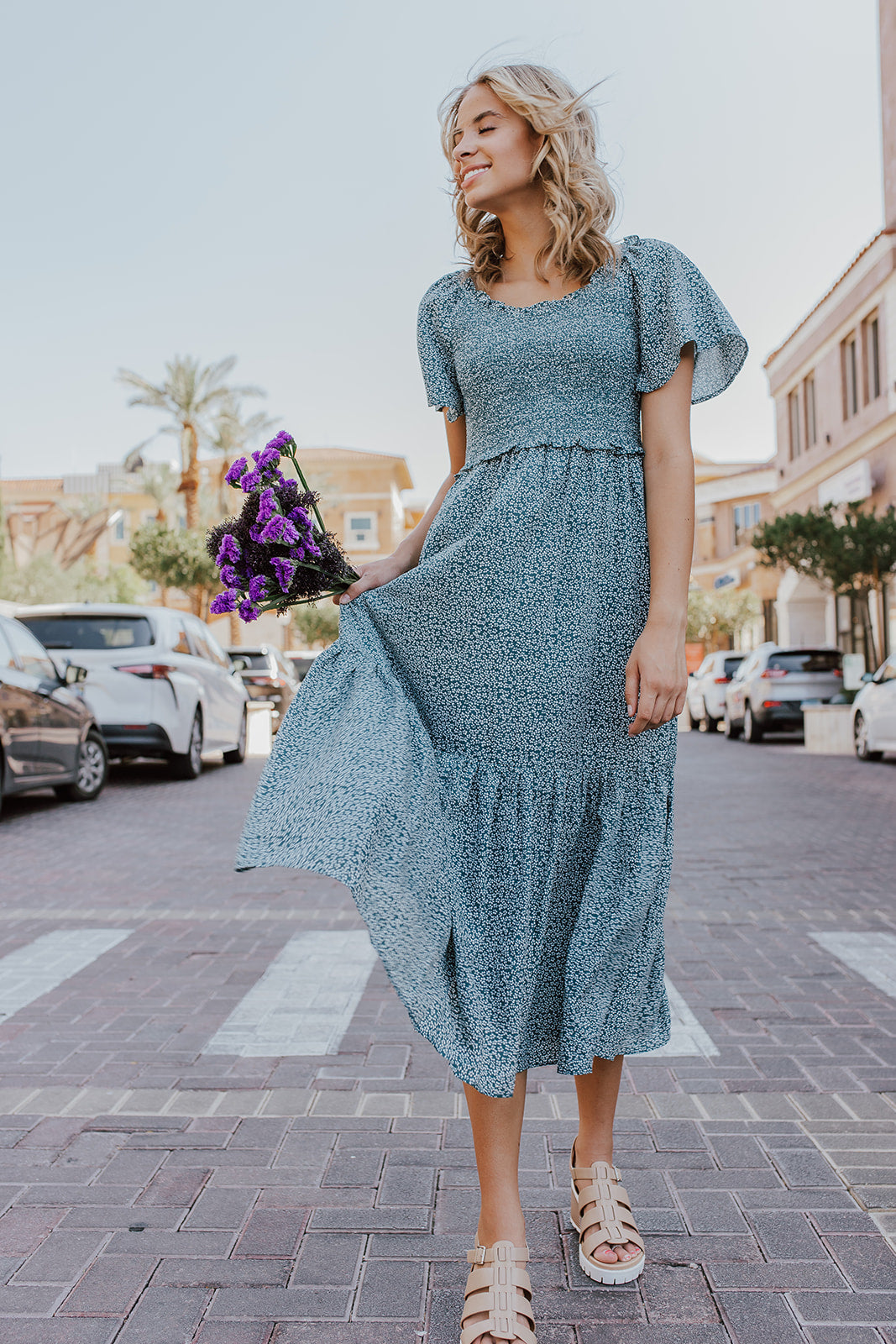 THE NOBODY BUT YOU MIDI DRESS IN TEAL