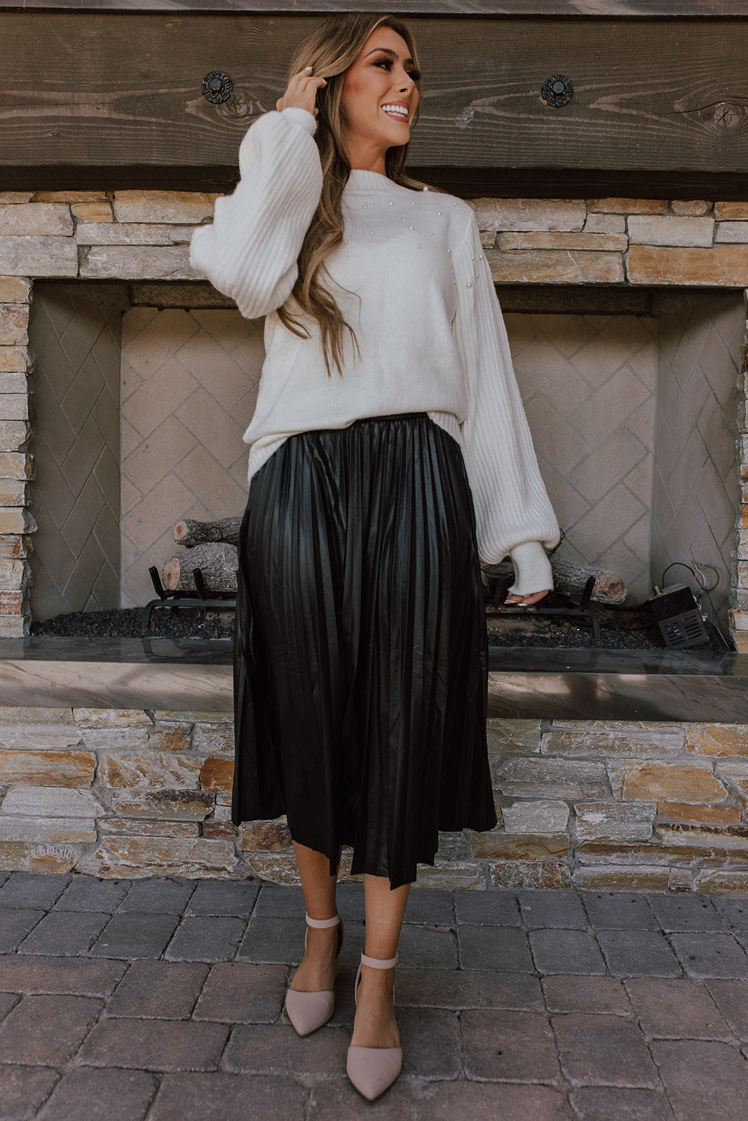 THE TAKE THE LEAD FAUX LEATHER SKIRT
