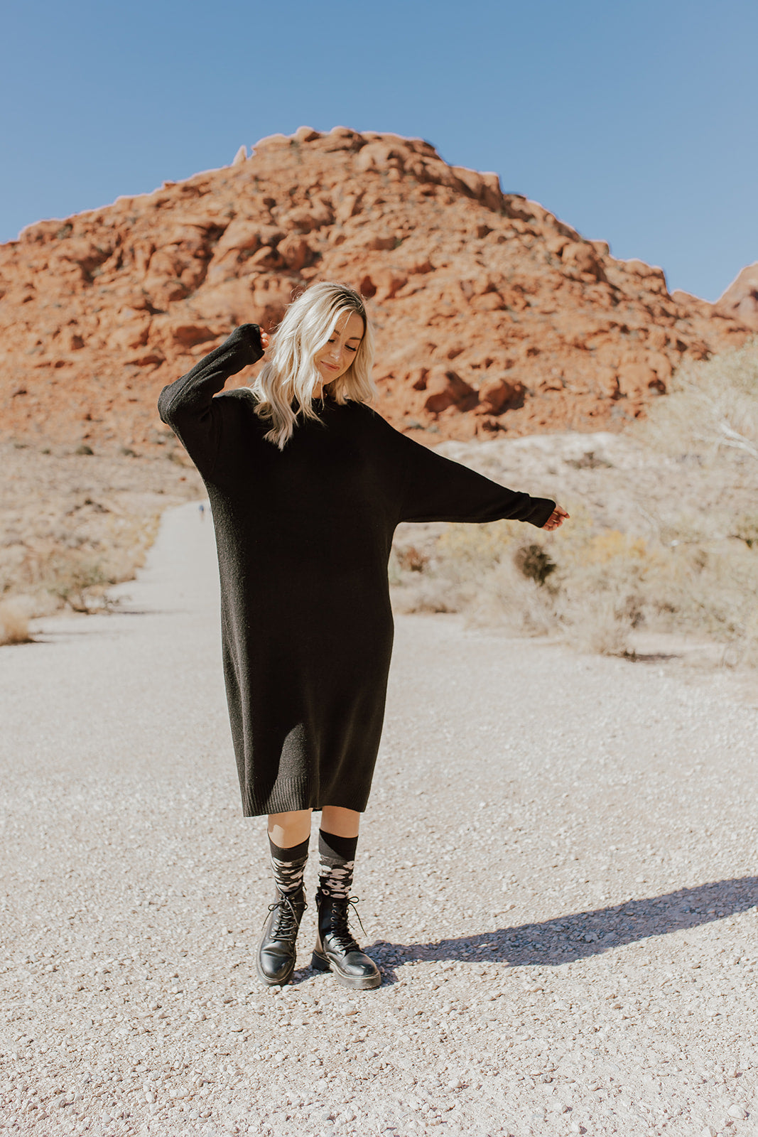 THE SWEATER WEATHER DRESS IN BLACK