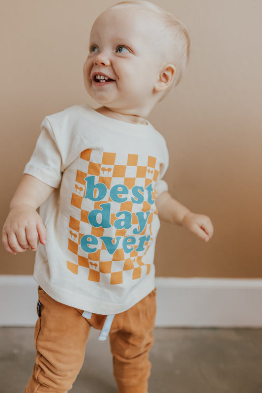 THE BEST DAY EVER KIDS TEE BY HAPPY THREADS X PINK DESERT