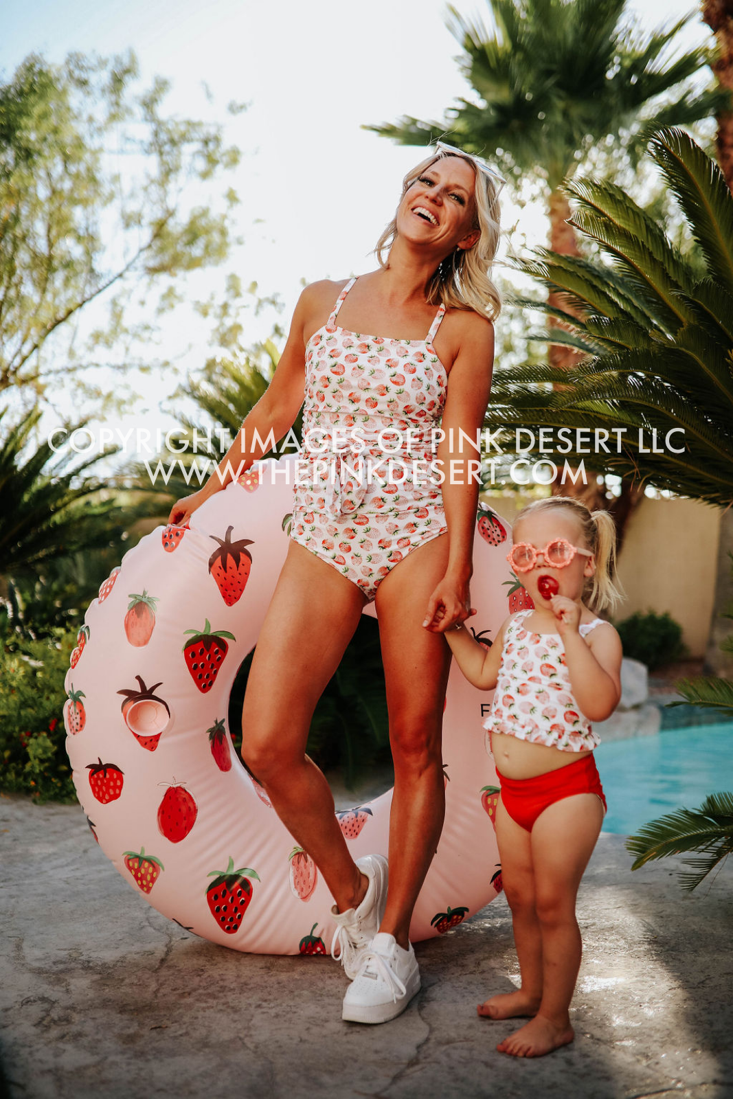 PINK DESERT TIED UP ONE PIECE SWIMSUIT IN SUMMER STRAWBERRY