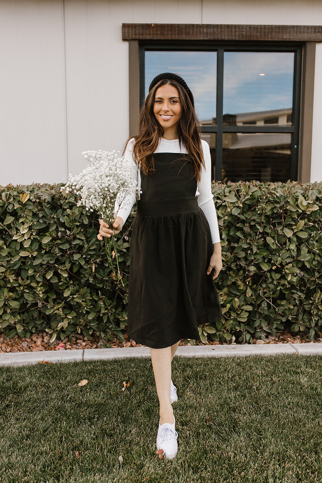 THE WOODHAVEN OVERALL DRESS IN BLACK