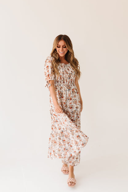 THE FLORAL FARMS MAXI DRESS IN IVORY