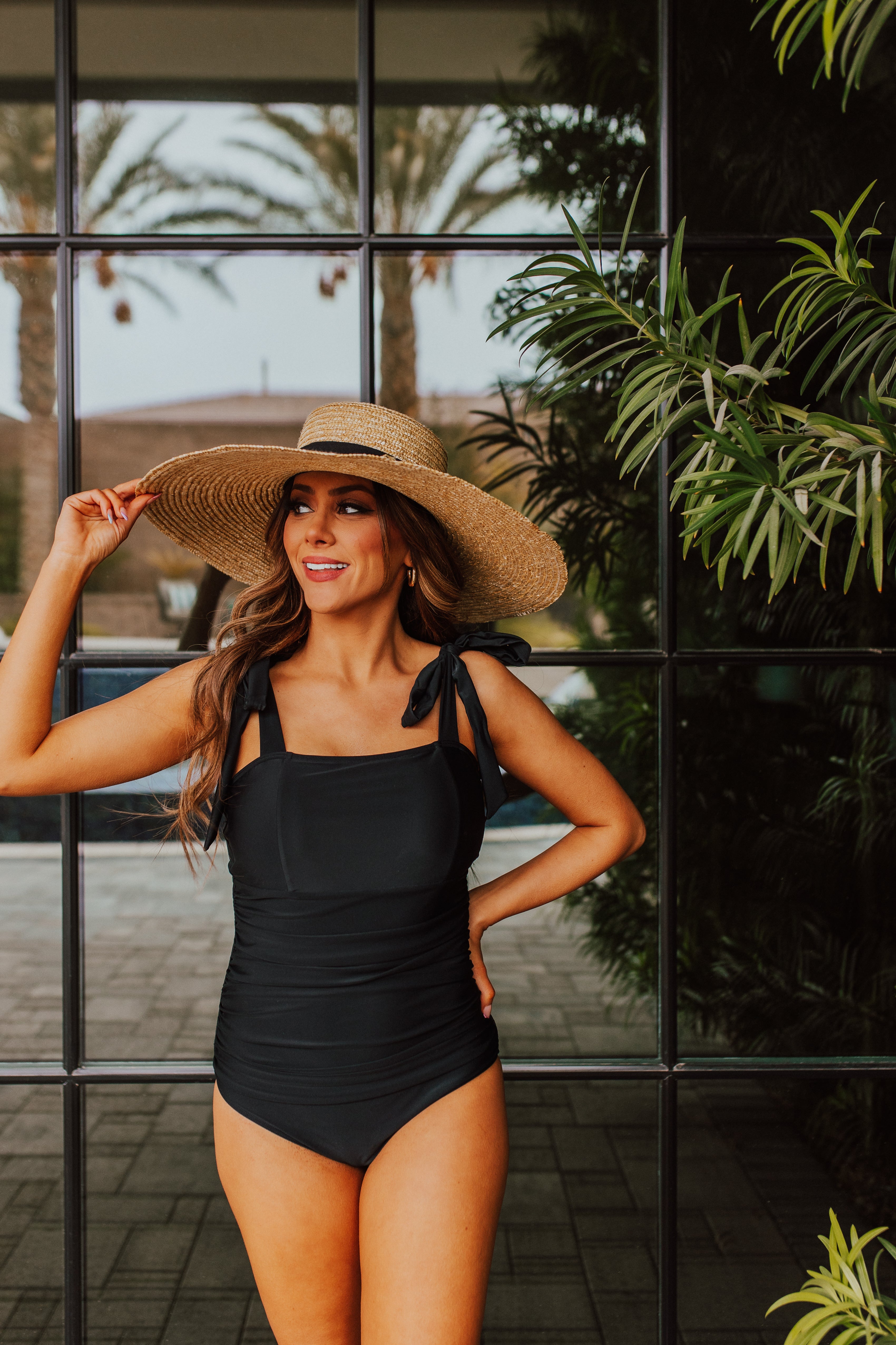KATE TIE STRAP ONE PIECE IN CLASSIC BLACK BY PINK DESERT – Pink Desert