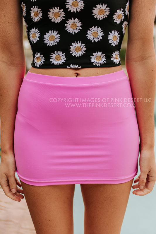 PINK DESERT NOT YOUR MAMA'S SWIM SKIRT IN NEON LILAC