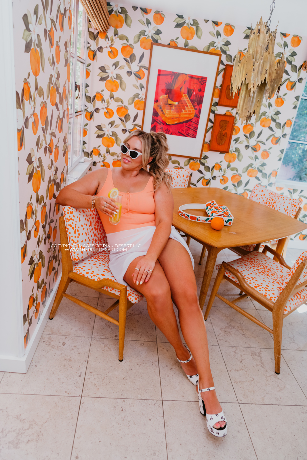 BUTTON FRONT ONE PIECE IN RIBBED ORANGE DREAMSICLE BY SASSY RED LIPSTICK X PINK DESERT