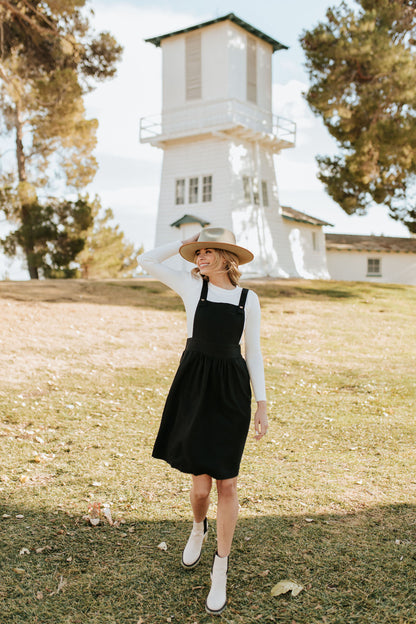 THE WOODHAVEN OVERALL DRESS IN BLACK
